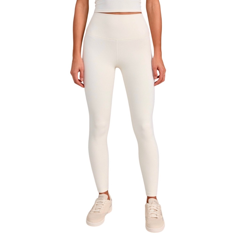 Beach Riot Piper Honeycomb Textured Cream Color Leggings Size Extra Large XL